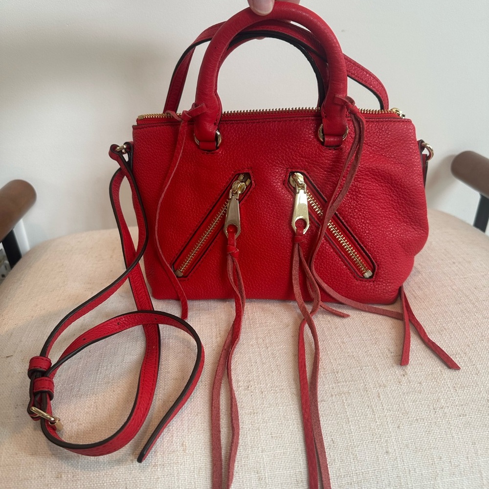 Red Rebecca Minkoff Mini Moto Handbag